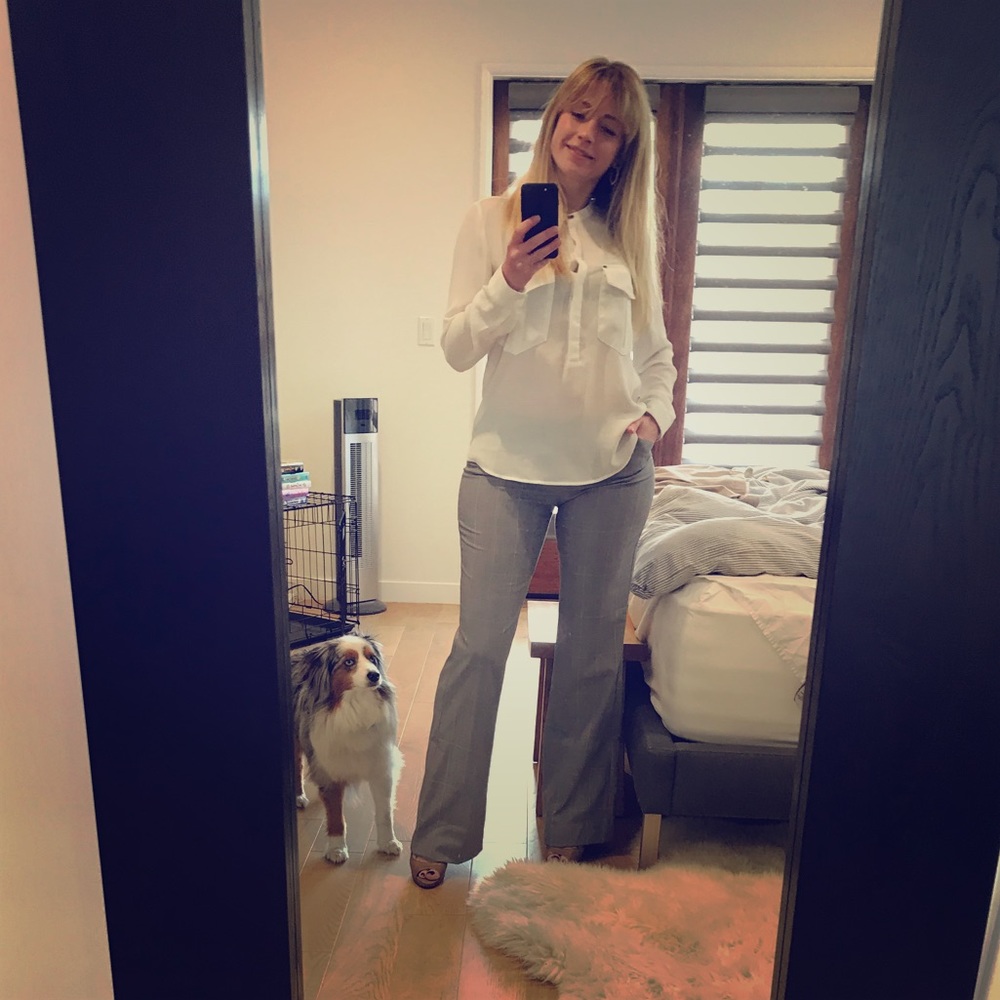 Cassidy Pants with Windowpane Patter